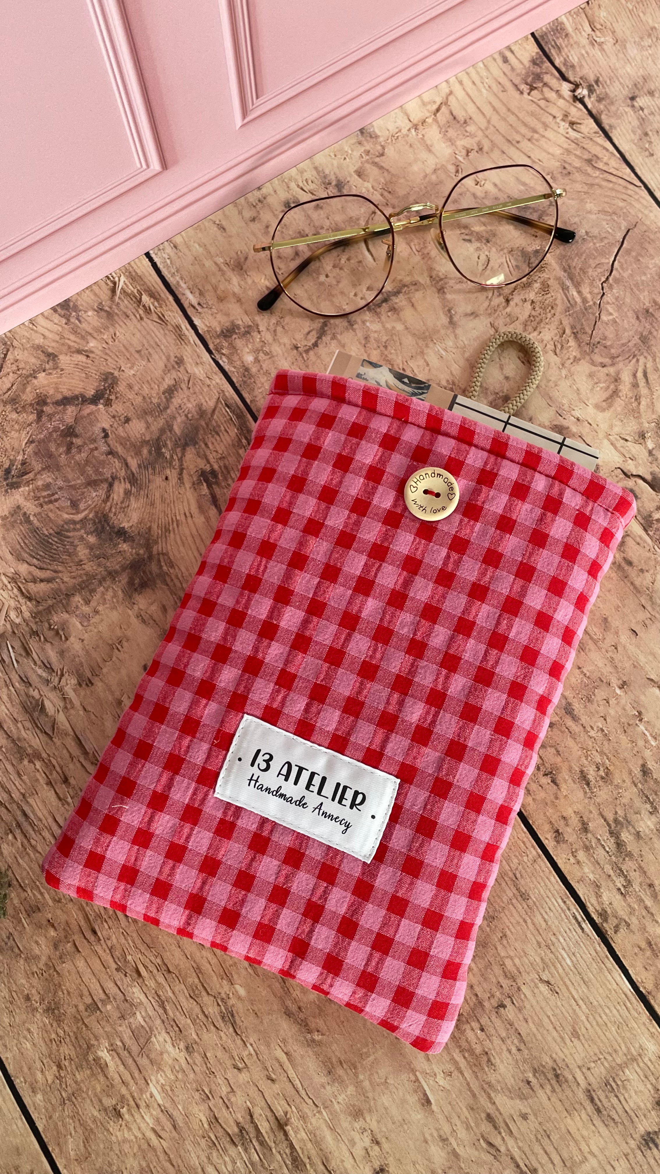 Pochette à livre vichy