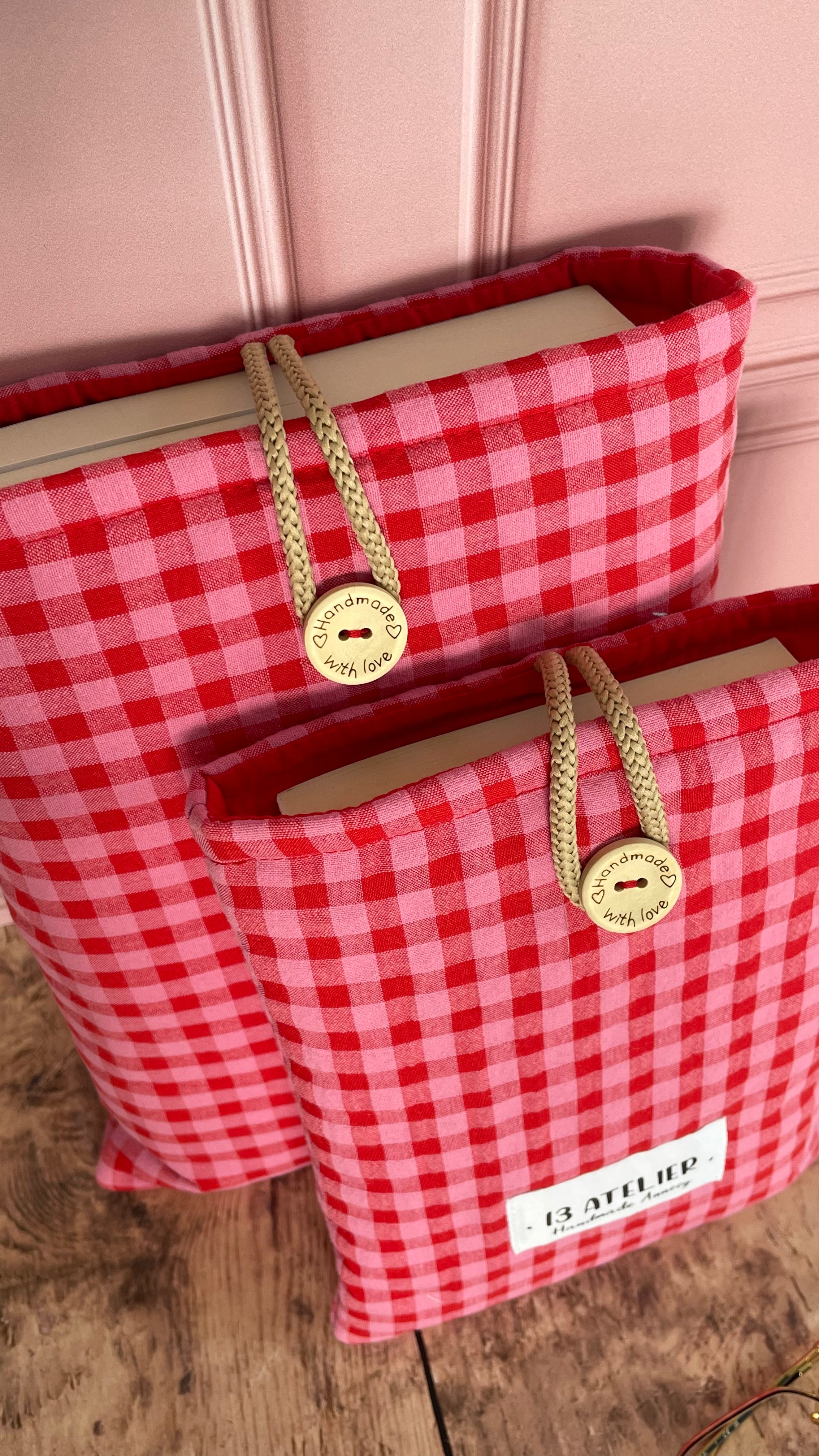 Pochette à livre vichy