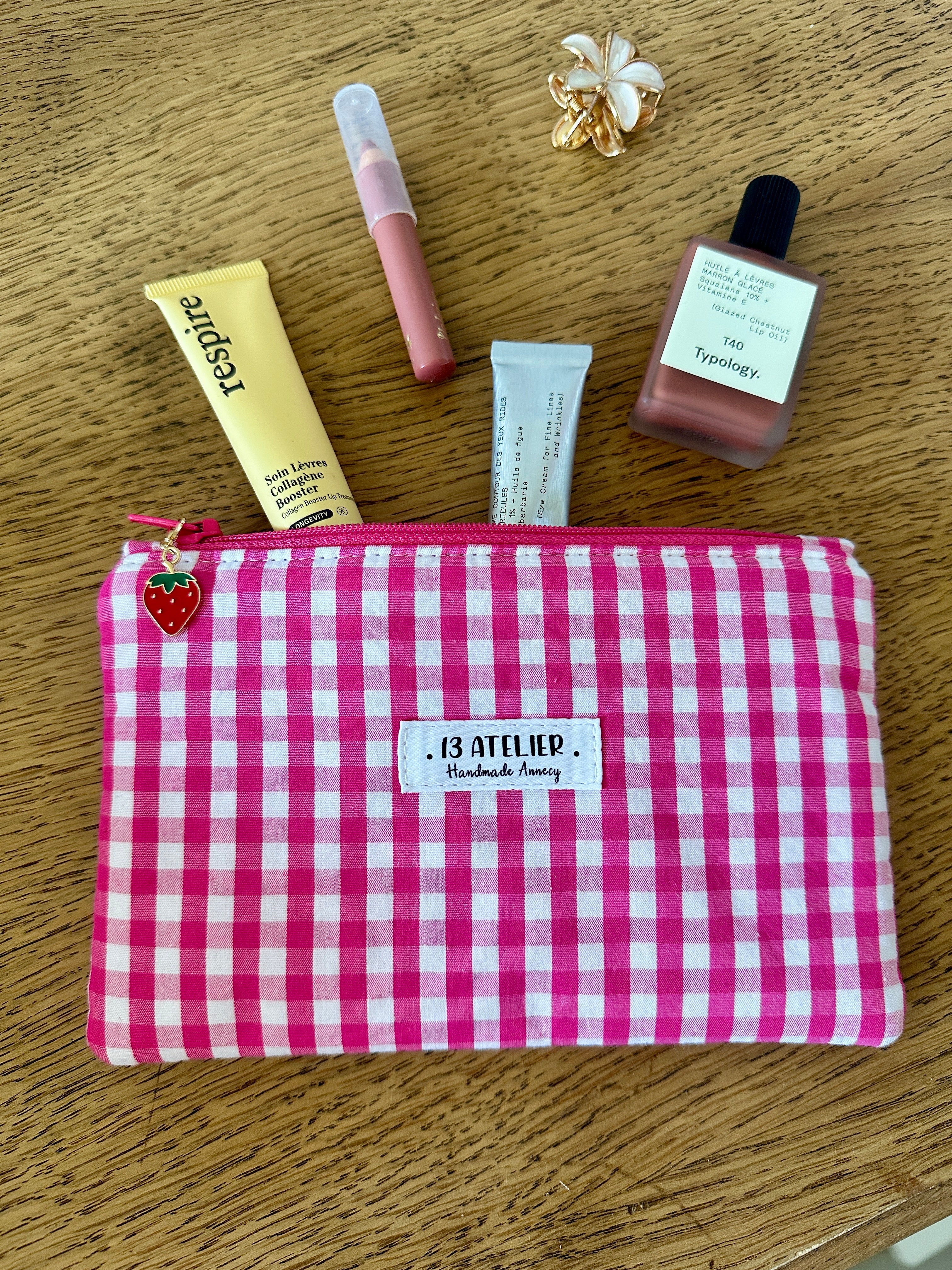 Mini pochette vichy rose