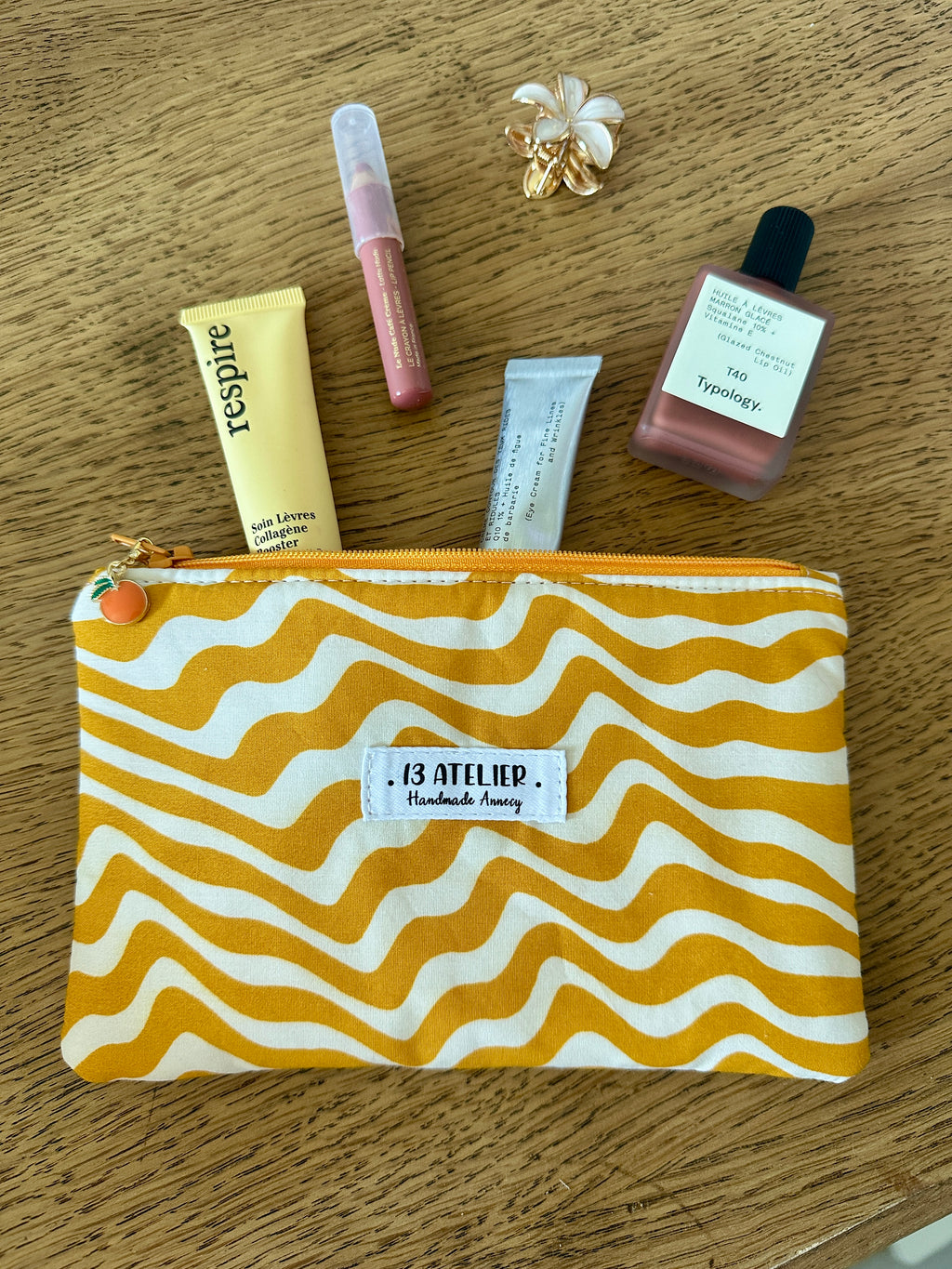 Mini pochette zebre jaune