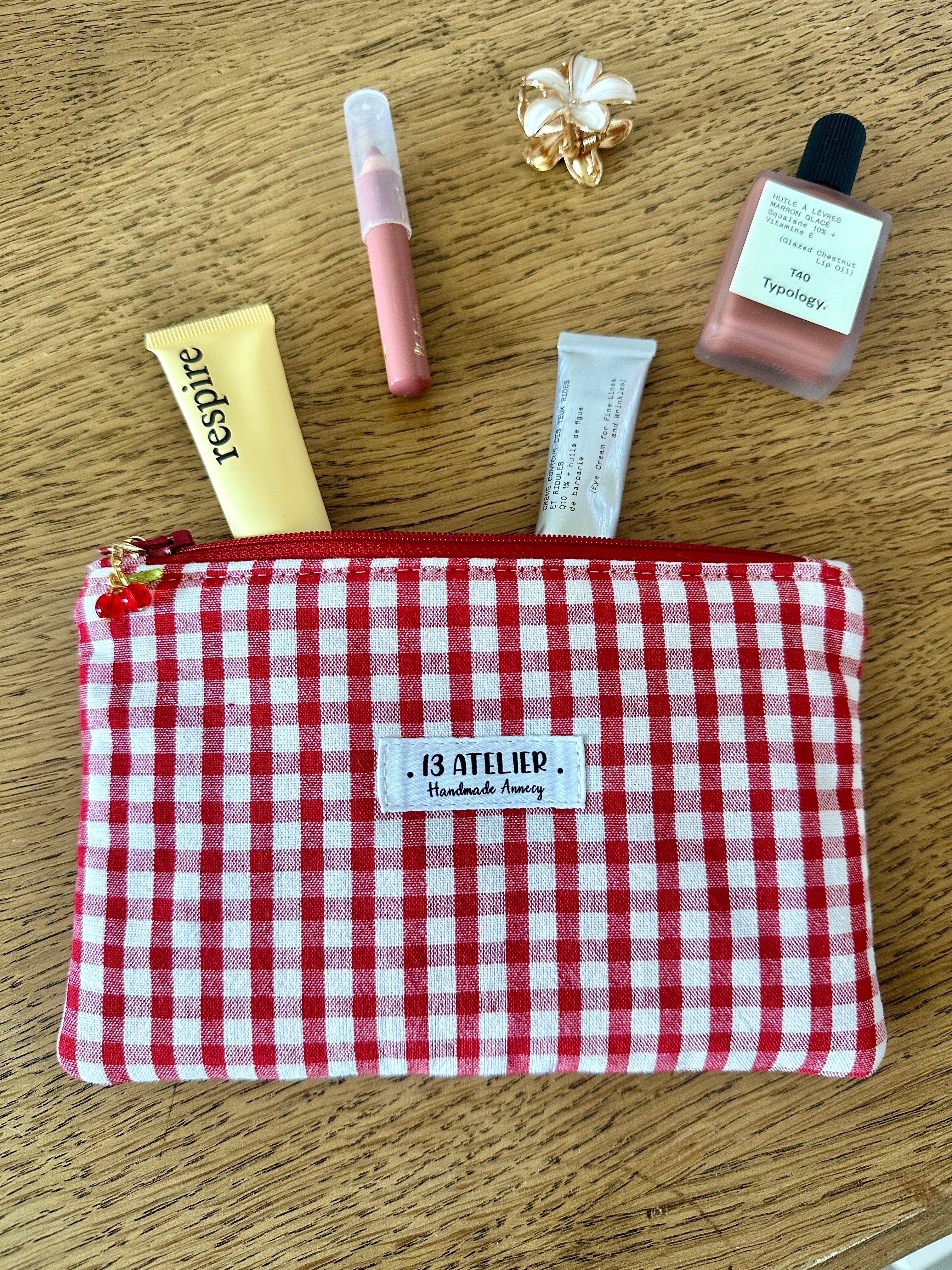 Mini pochette vichy rouge