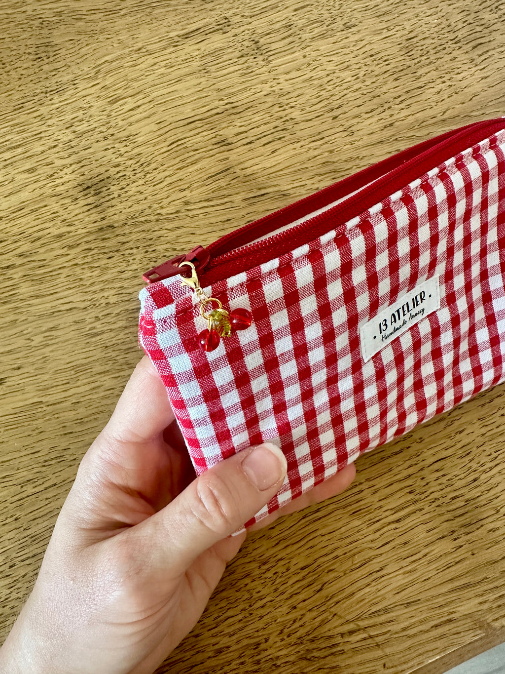 Mini pochette vichy rouge