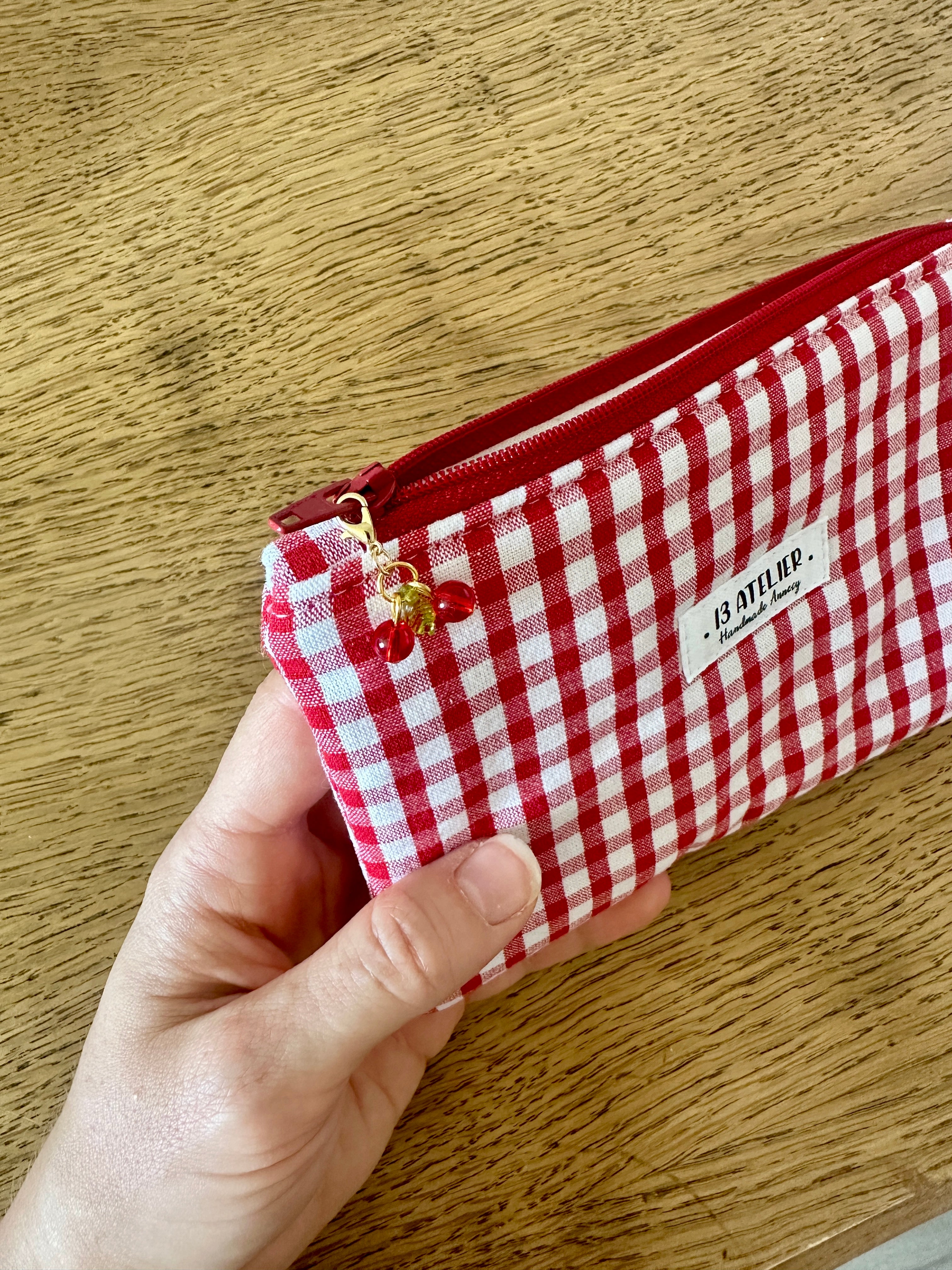 Mini pochette vichy rouge