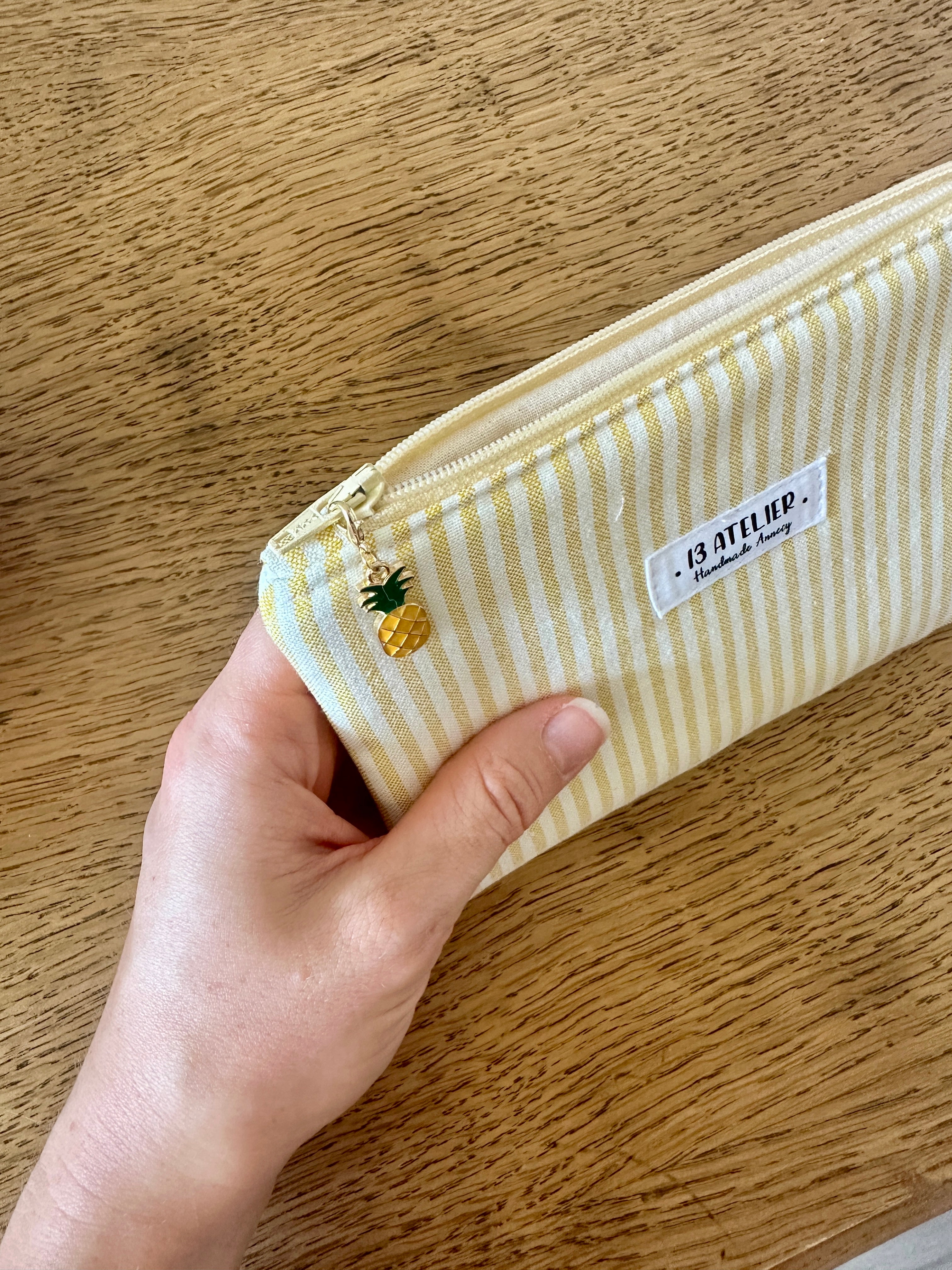 Mini pochette rayure jaune