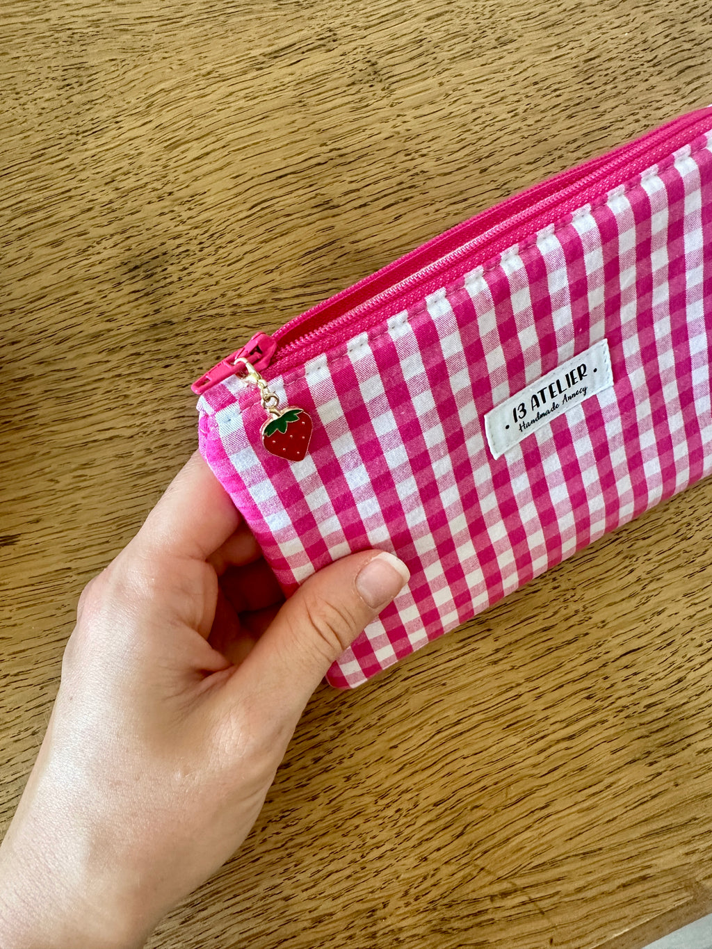 Mini pochette vichy rose
