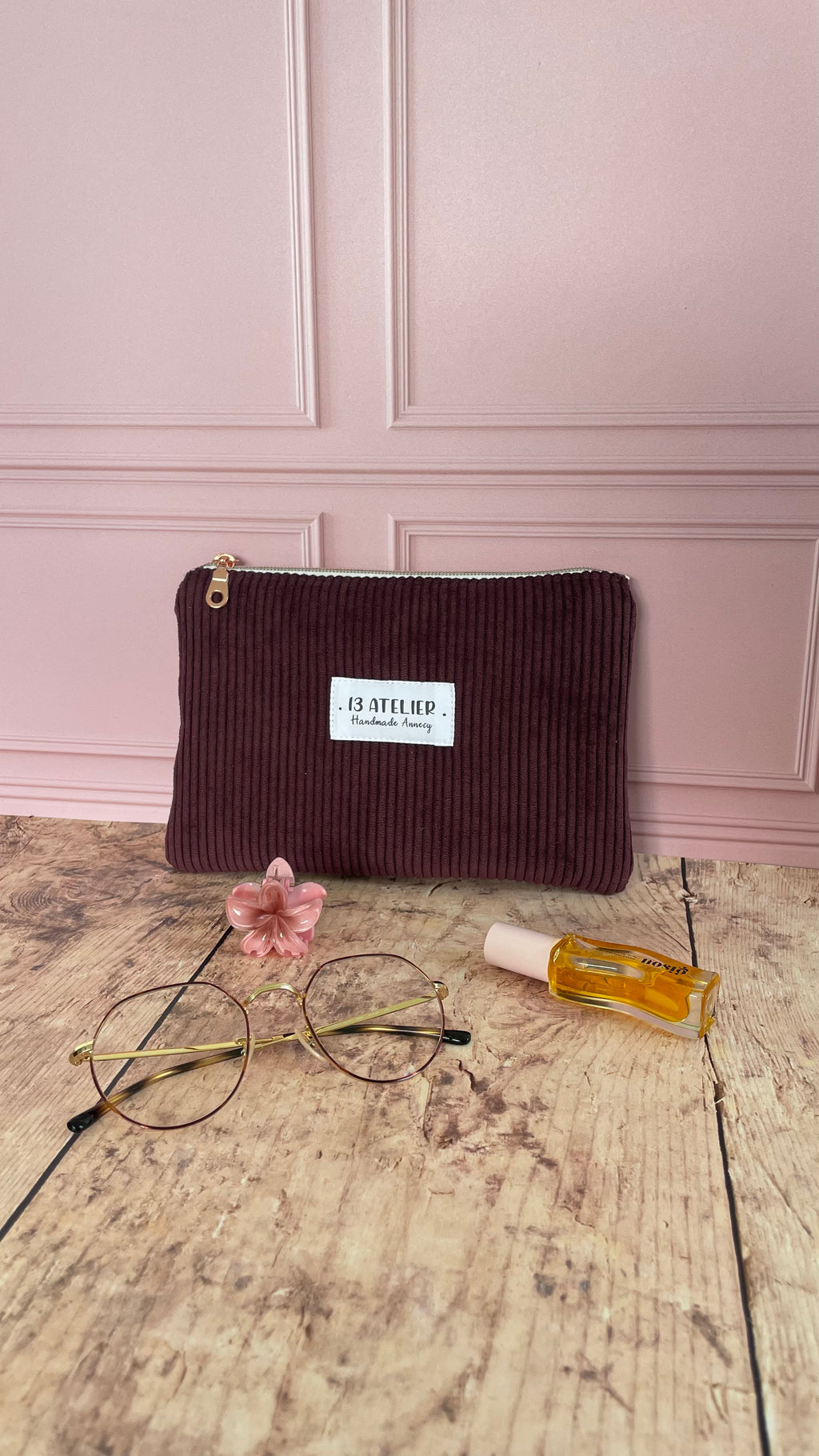 Pochette plate prune