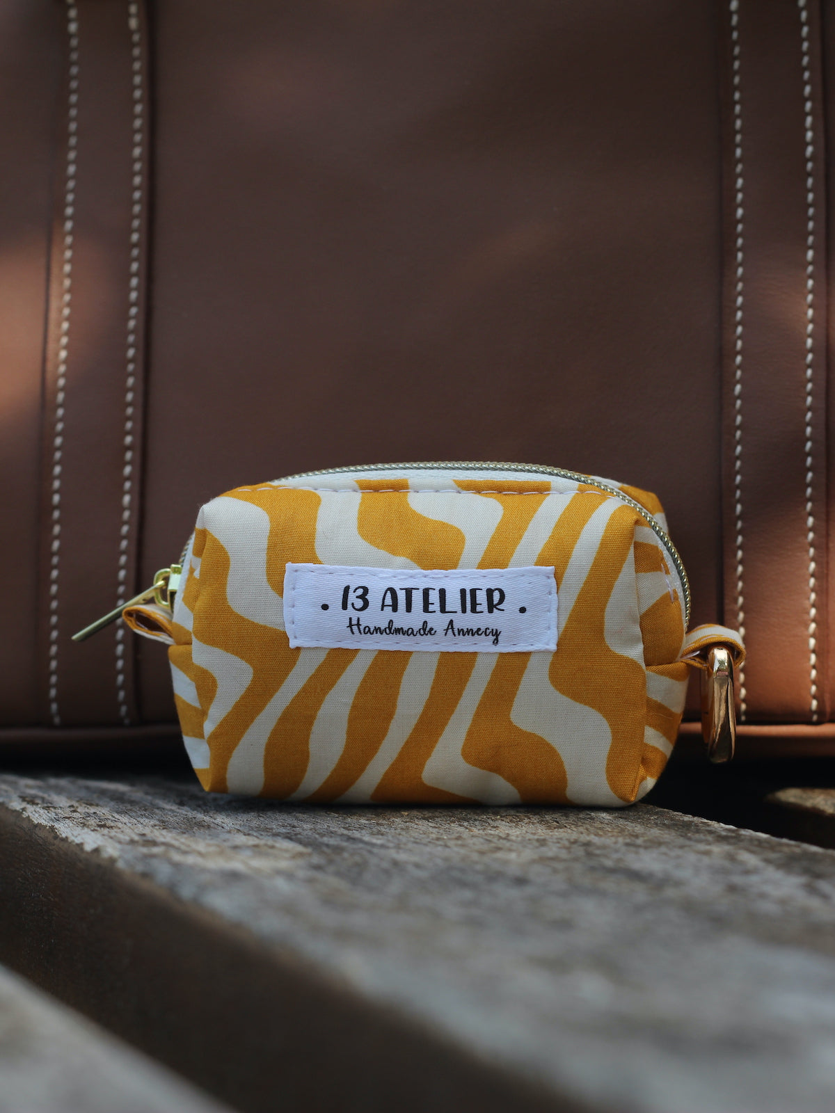 Mini trousse écouteurs zebre jaune