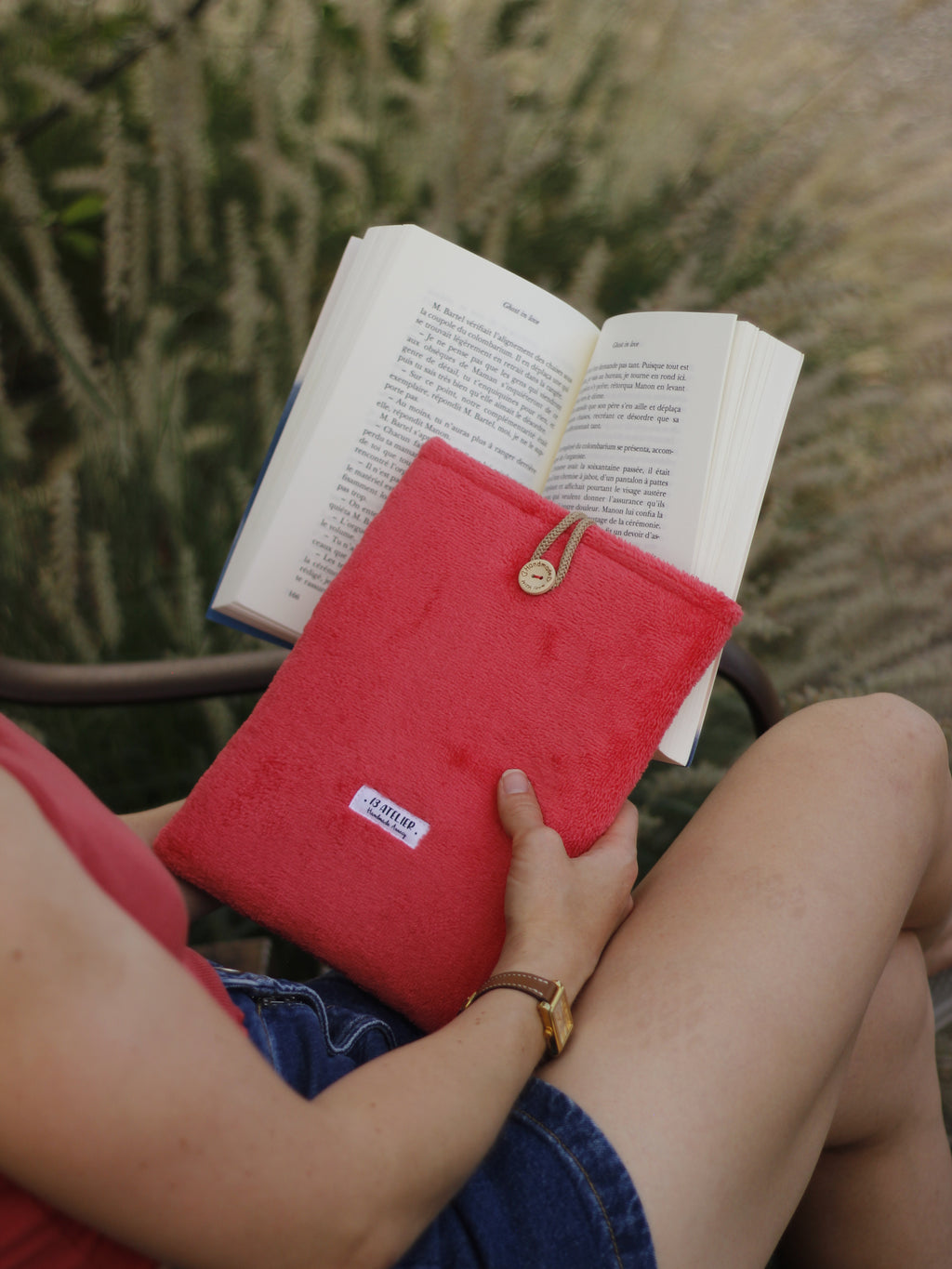 Pochette à livre eponge rose