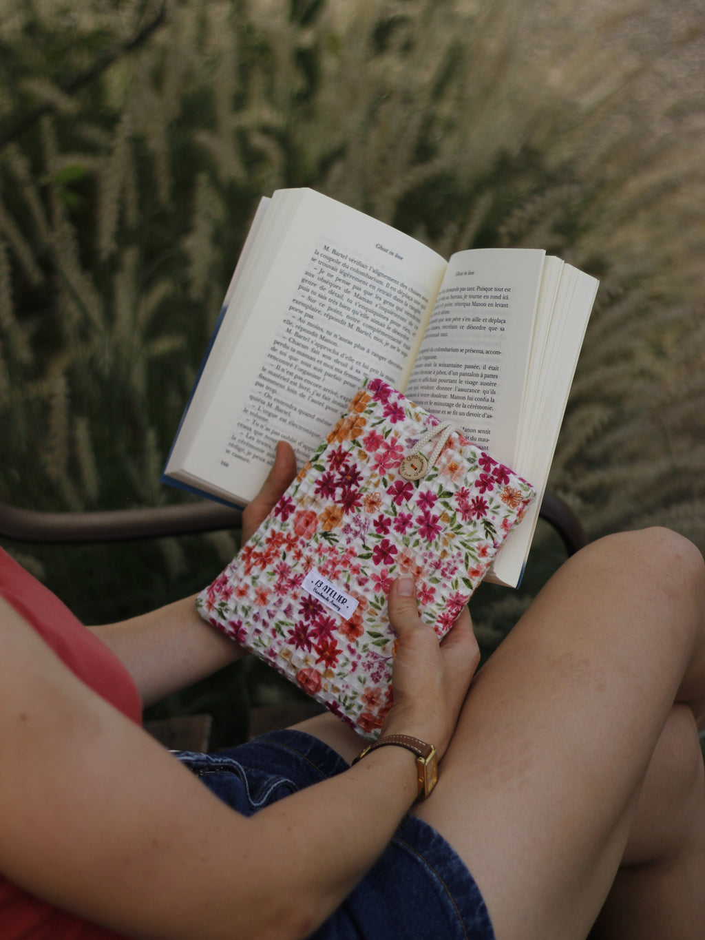 Pochette à livre fleurs d'été