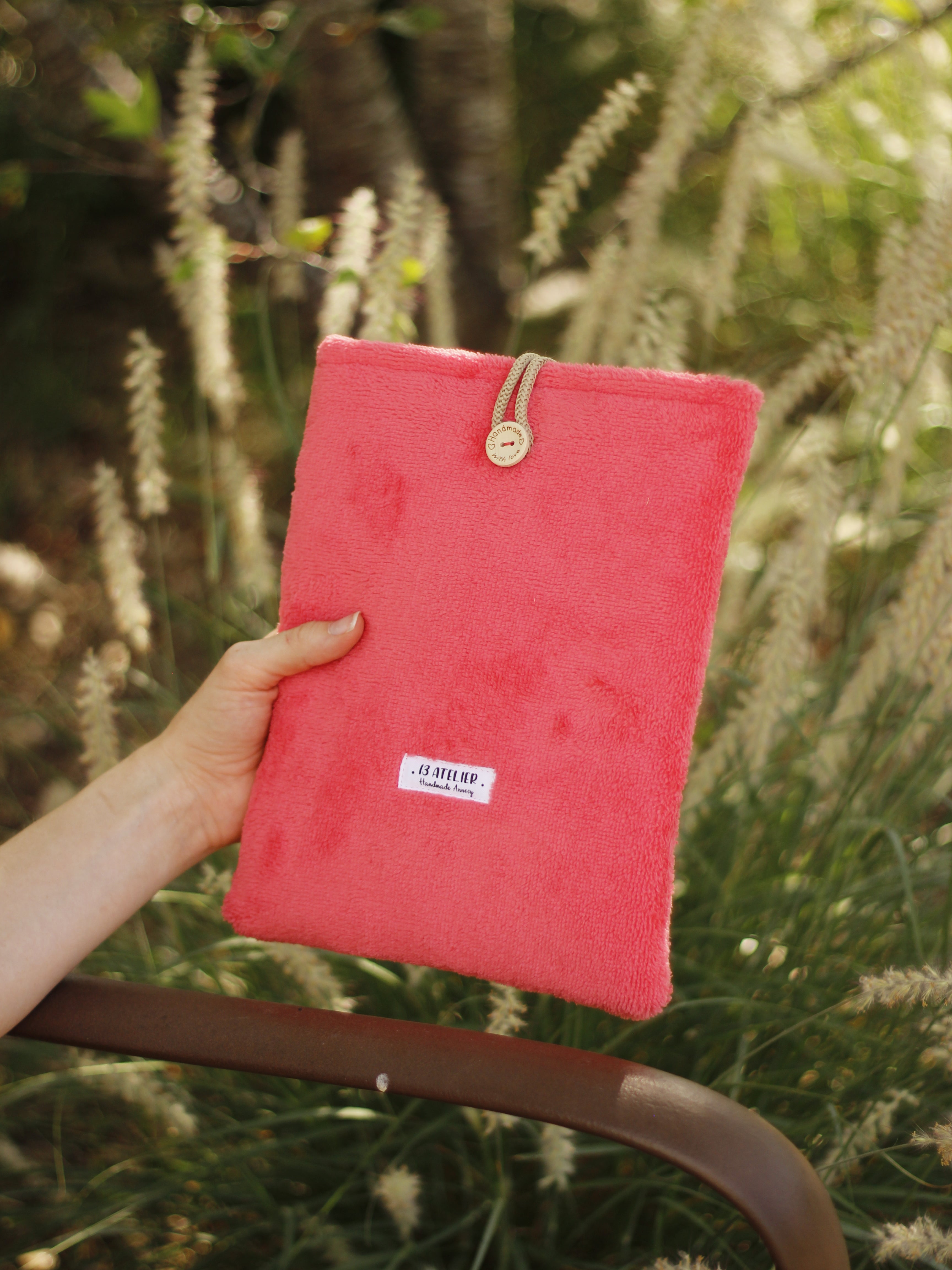 Pochette à livre eponge rose
