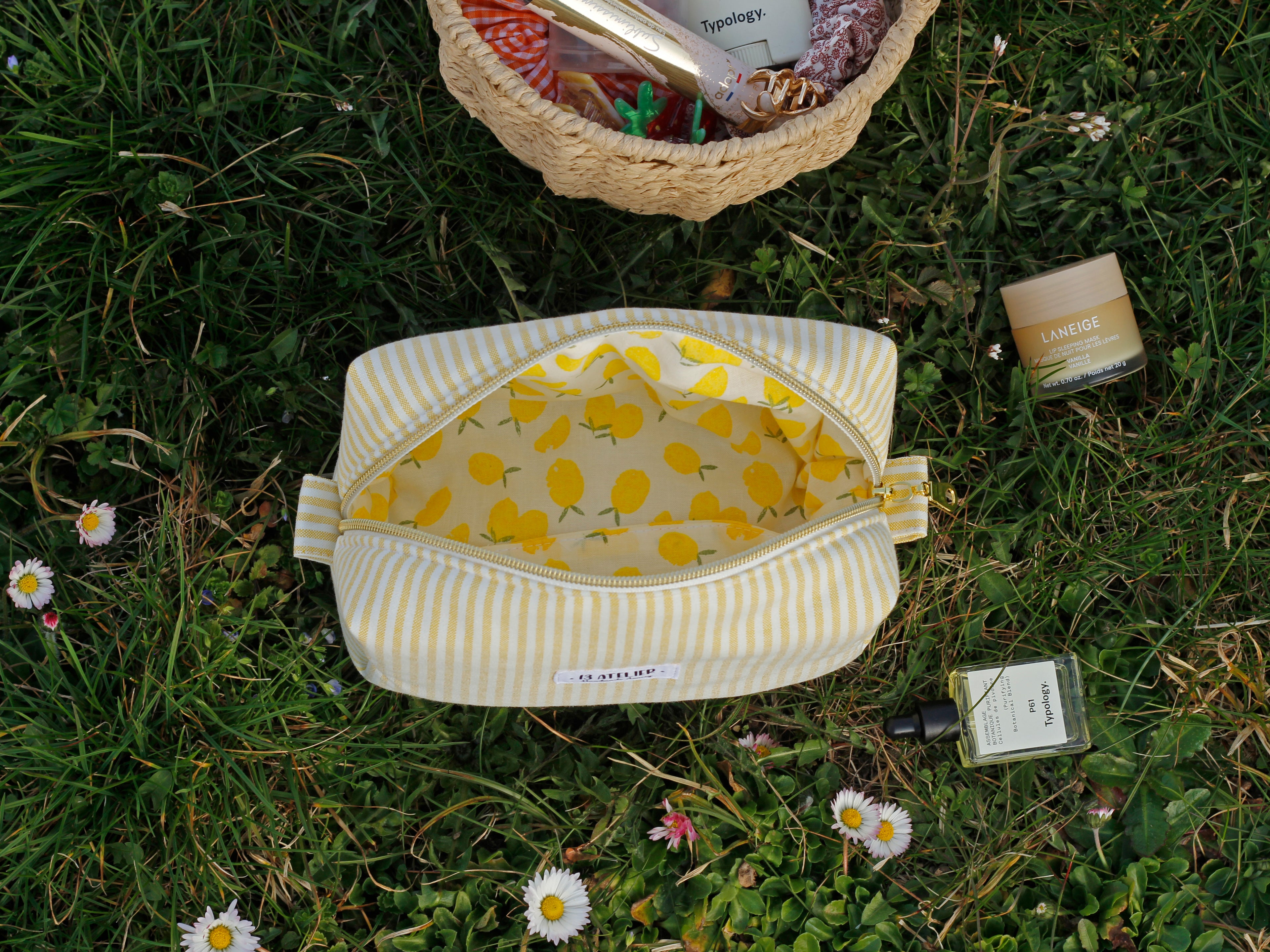 Trousse rayure jaune