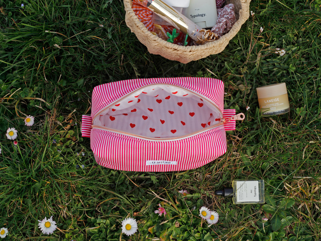 Trousse rayure rouge