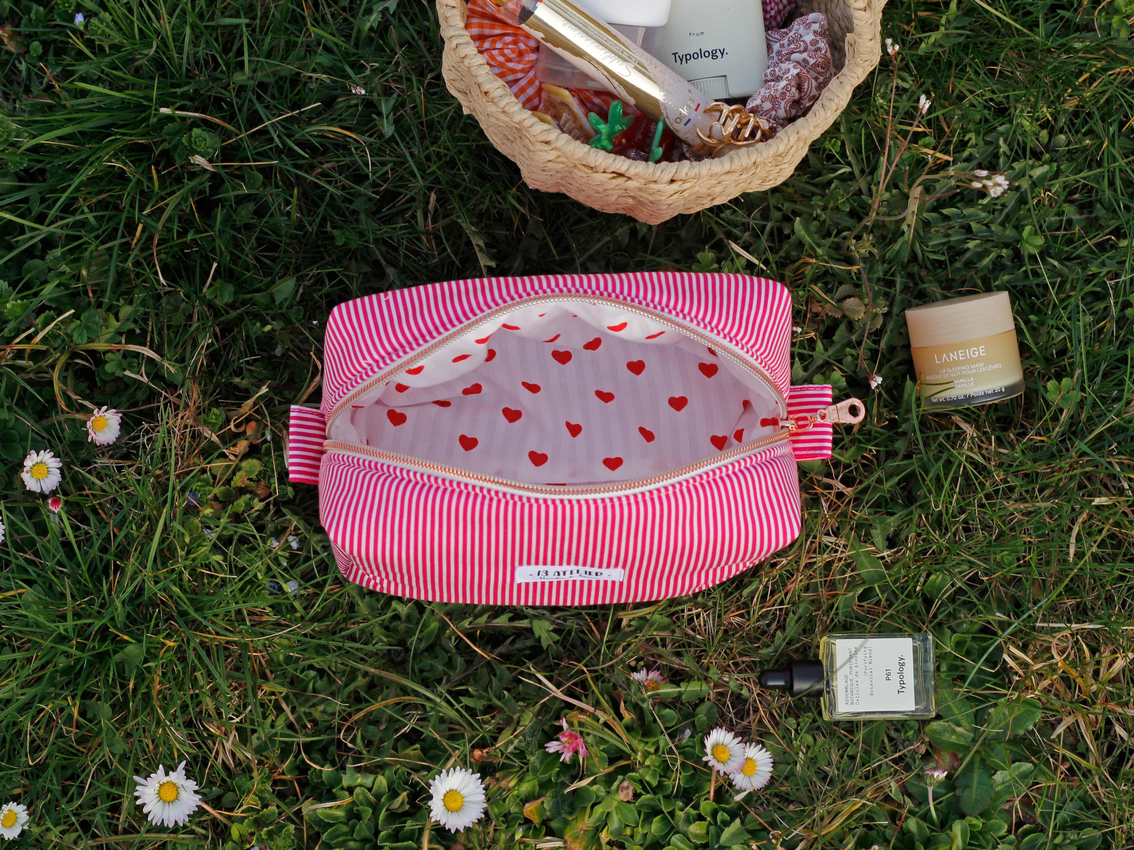 Trousse rayure rouge