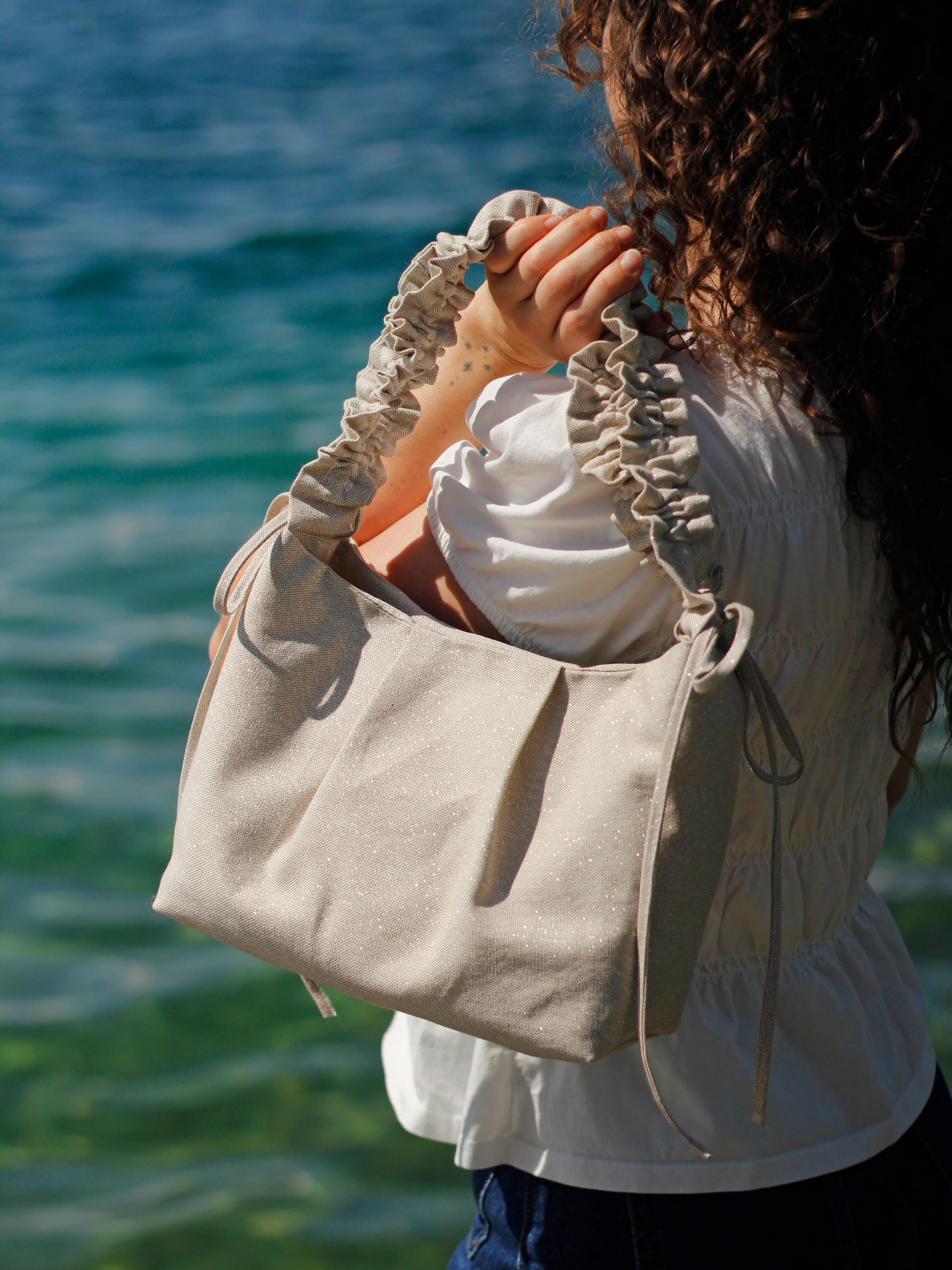 Mimi bag beige pailleté