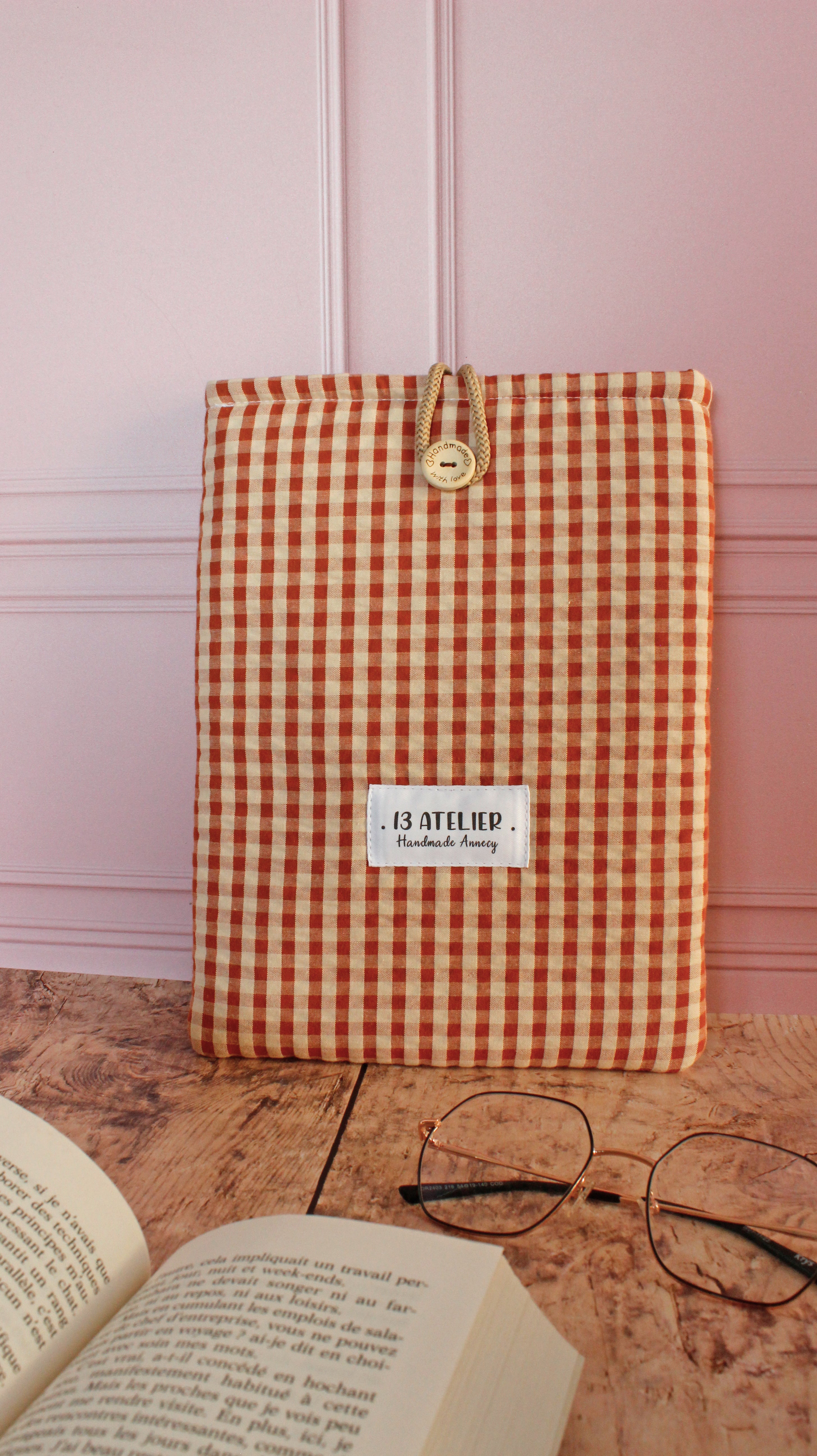 Pochette à livre vichy