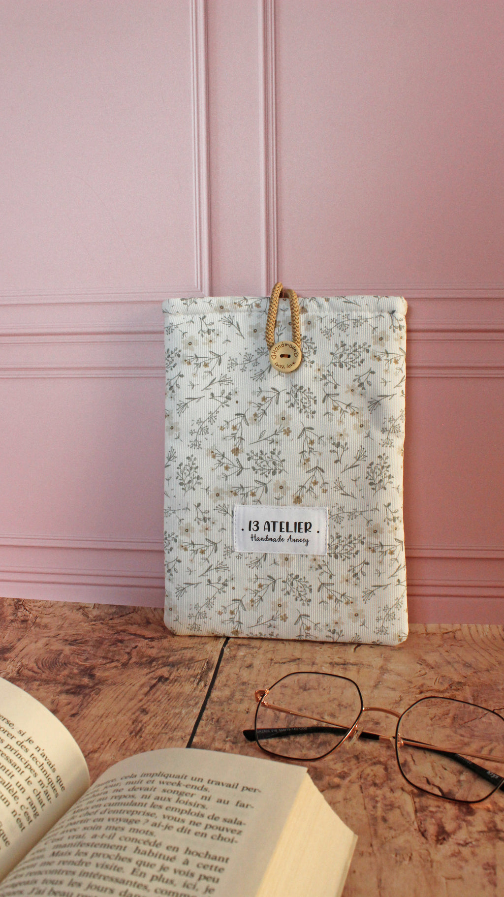 Pochette à livre fleurs d'hiver