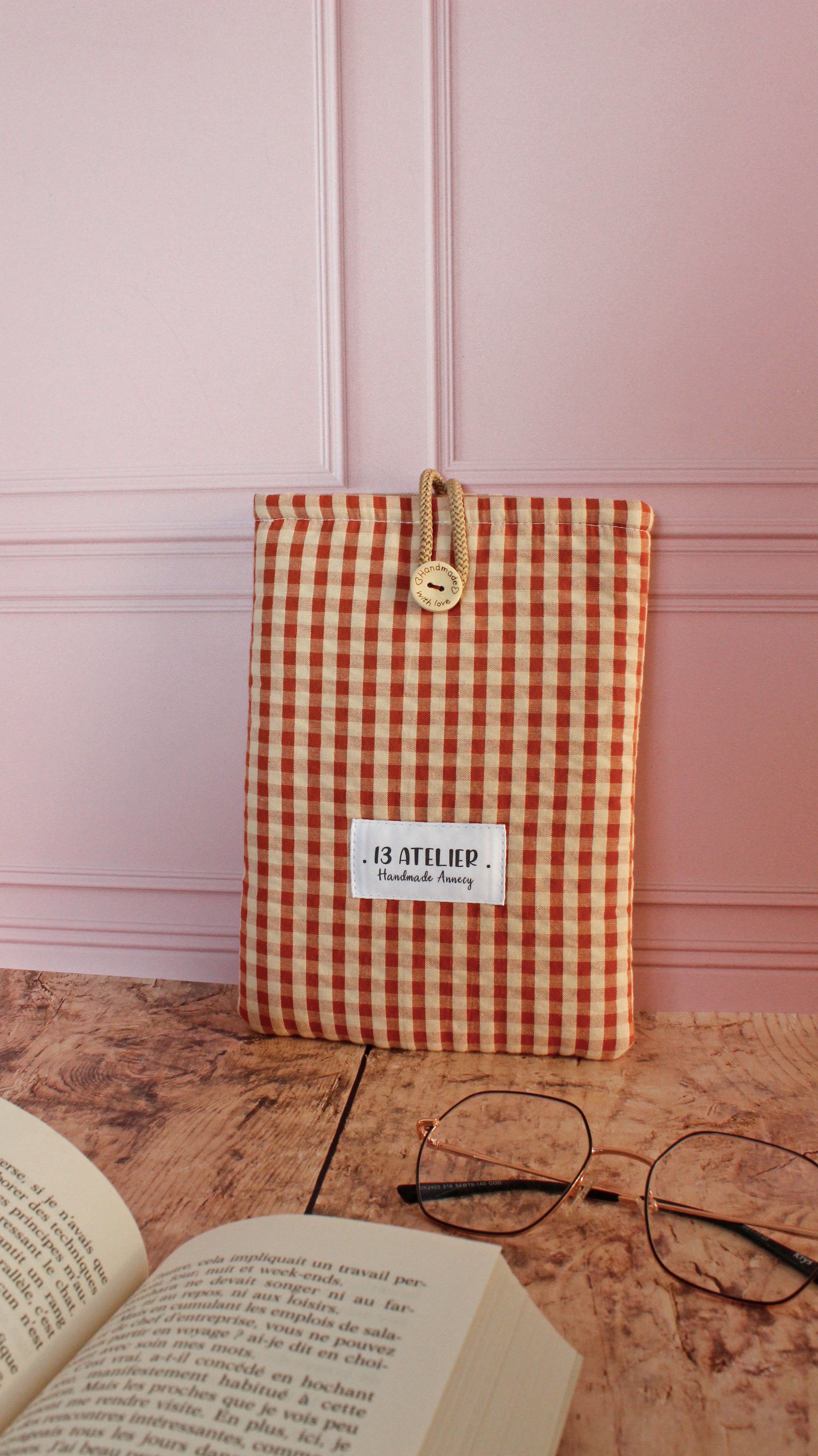 Pochette à livre vichy