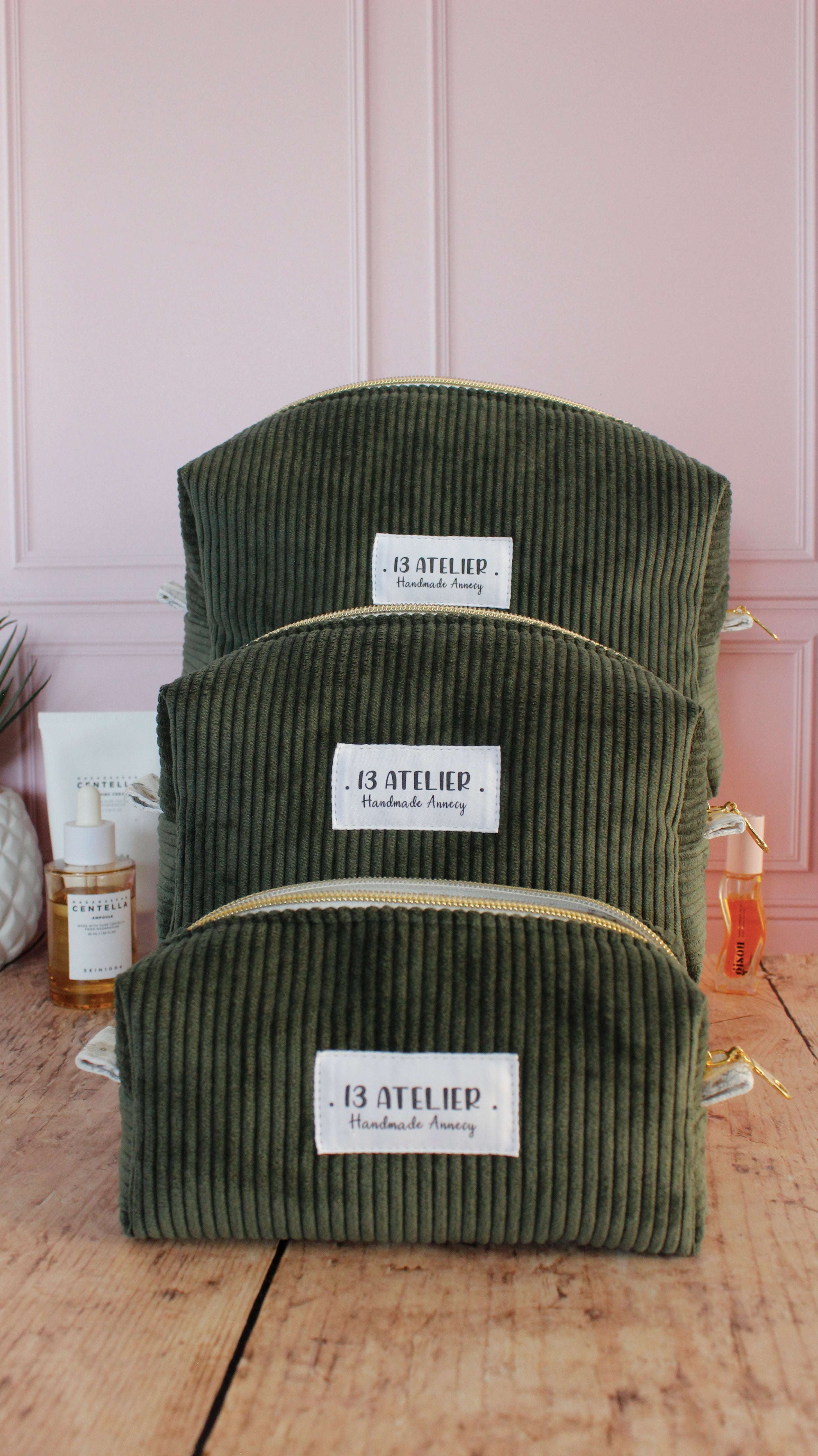 Trousse velours vert