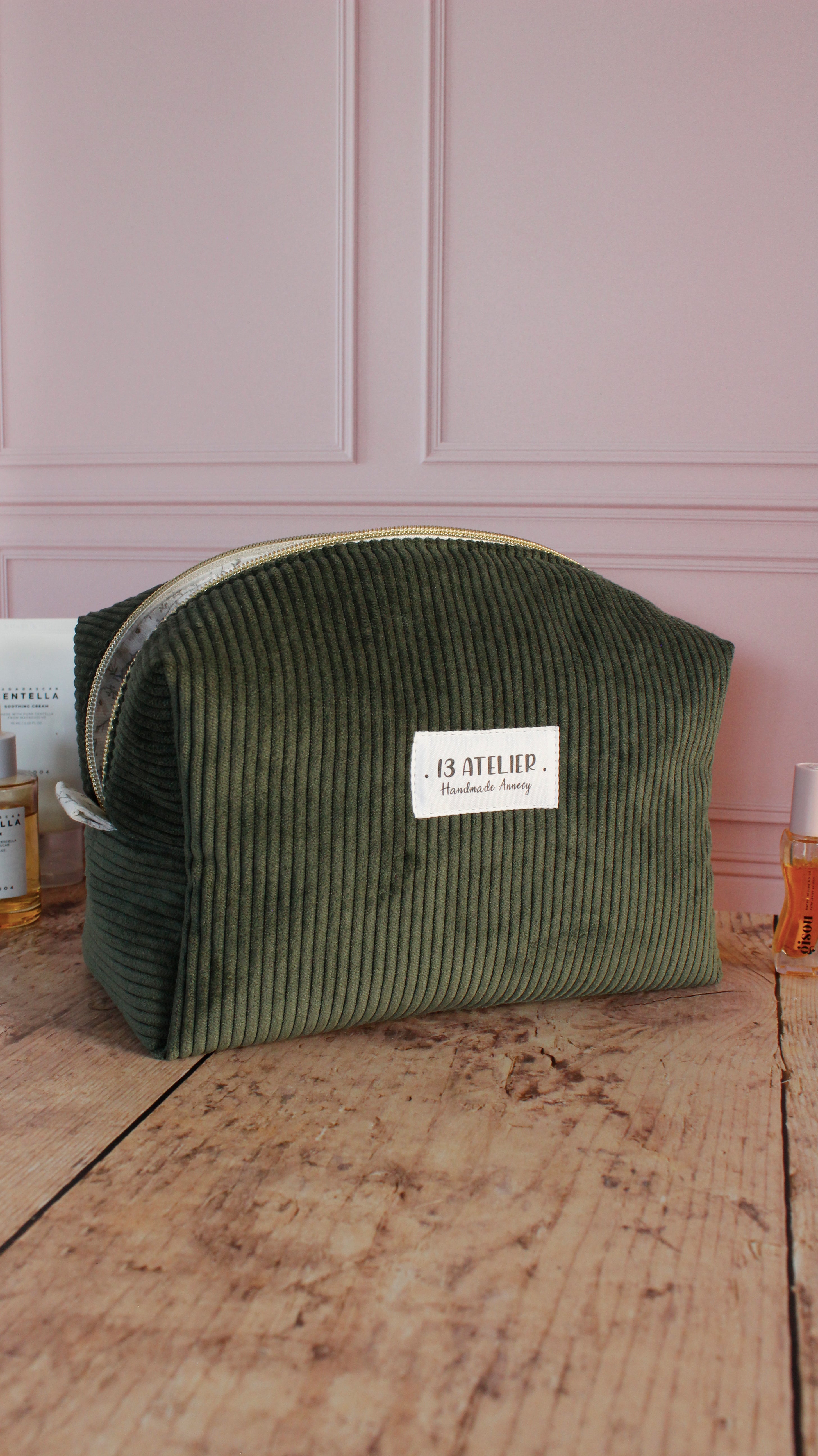Trousse velours vert