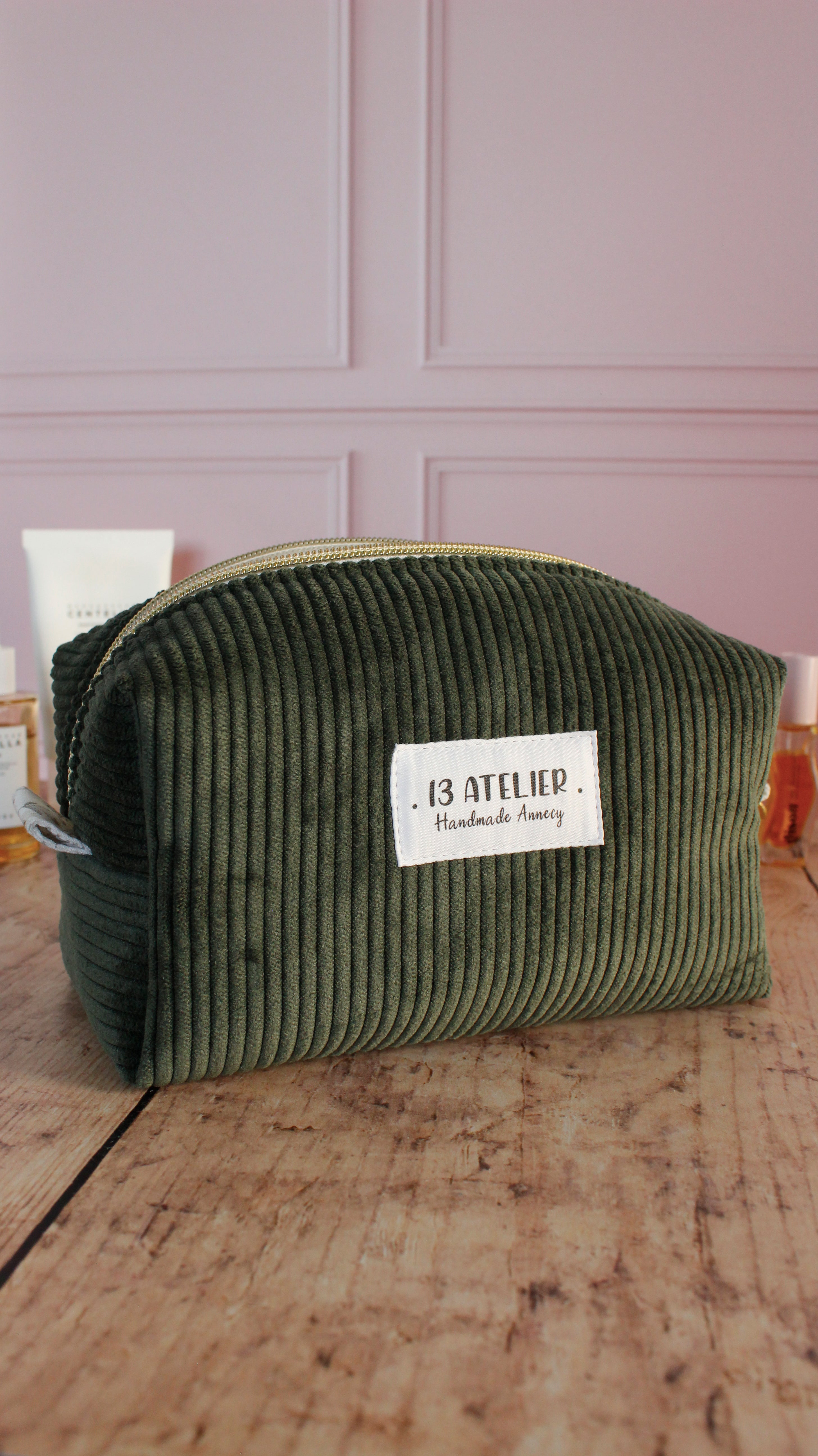 Trousse velours vert