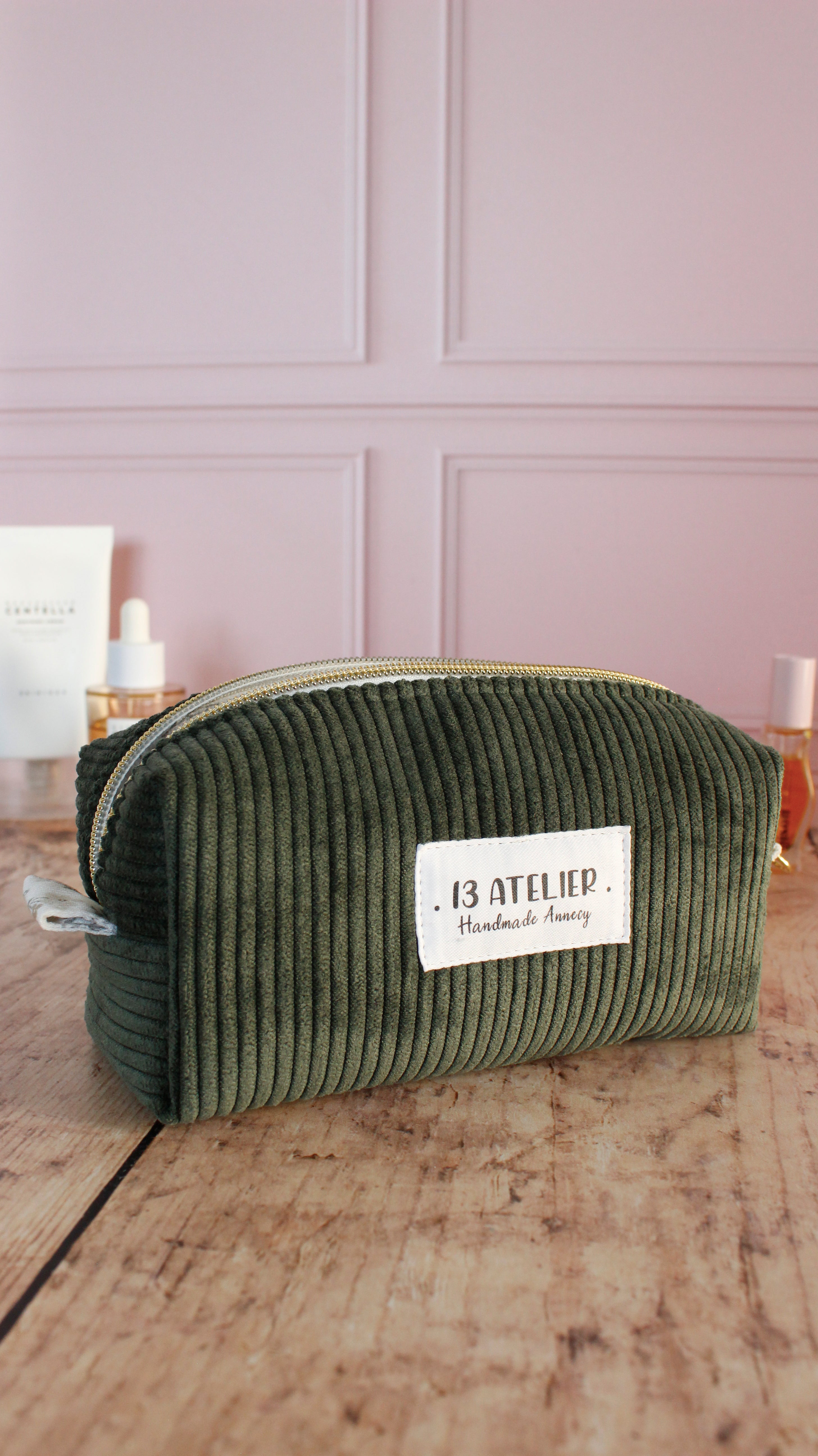 Trousse velours vert