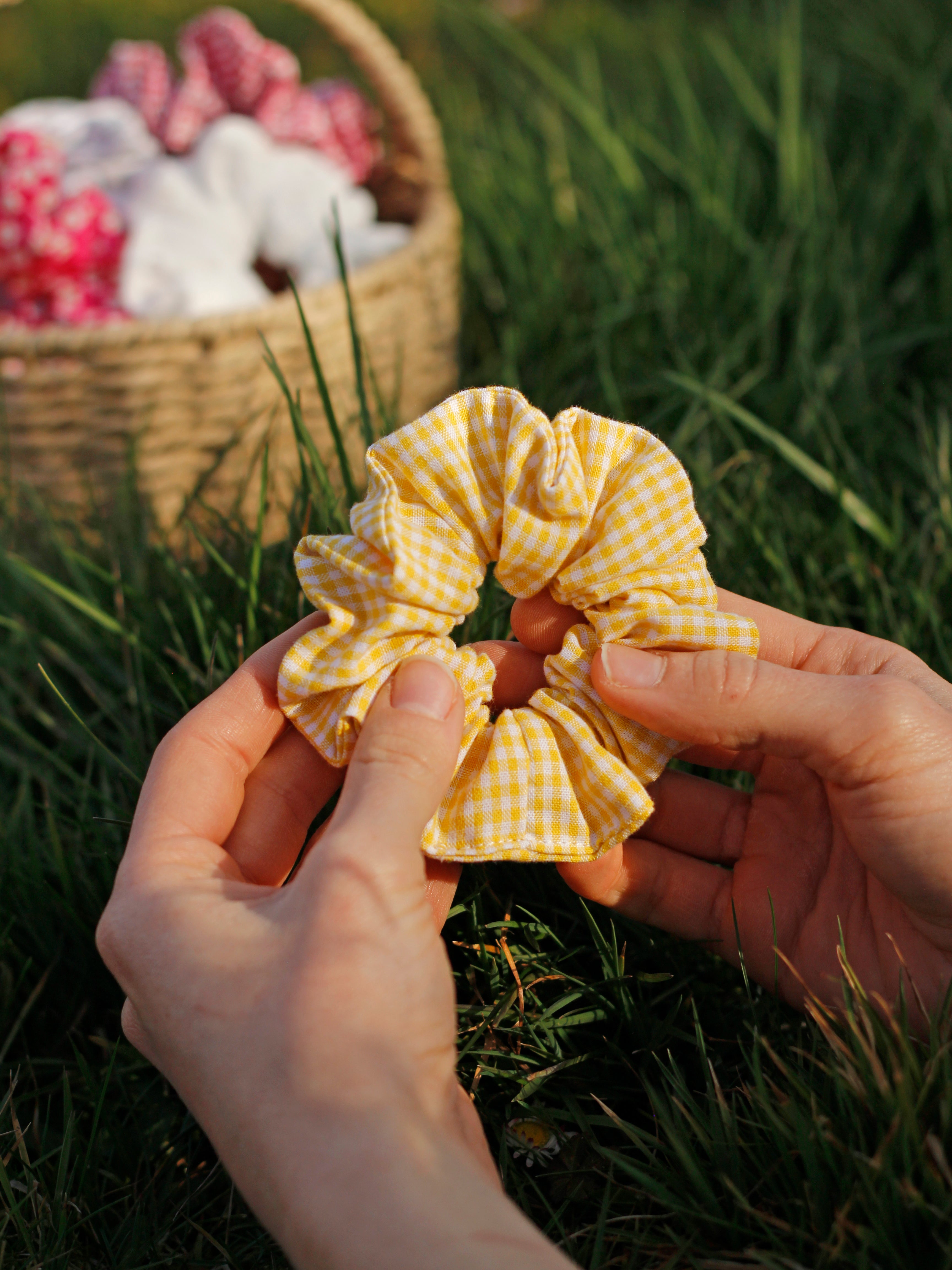 Chouchou vichy jaune
